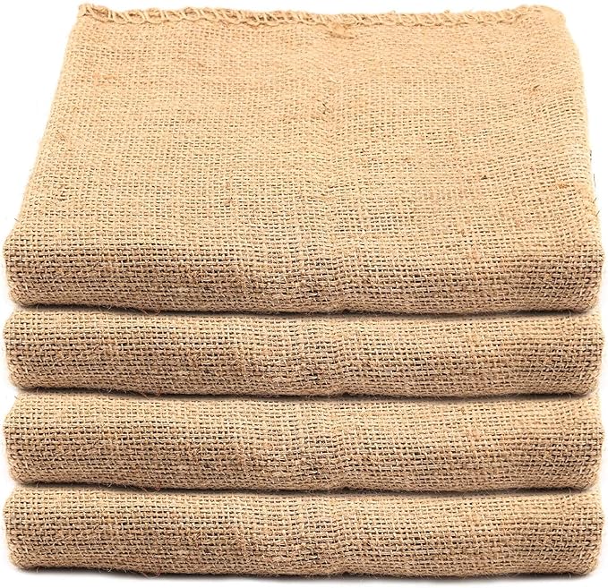 KEILEOHO 4 Pack 40 X 24 Inch Burlap Bags, Large Food Grade Burlap Sacks for Gardening, Planting, Potato Sack Race Bags for School Racing Game, Christmas Party Game