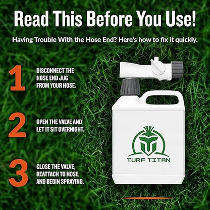 Turf Titan Lawn Kelper Hose End – Liquid Fertilizer with Seaweed Kelp Extract for Lush, Greener Grass – Non-Toxic Seaweed Fertilizer for Lawn & Plants – Covers Up to 8000 Sq Ft