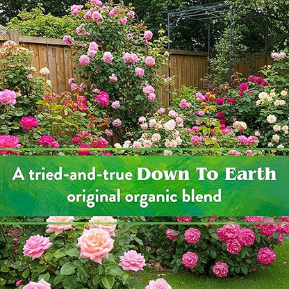 Down To Earth All Natural Fertilizers Organic Rose & Flower Mix - Plant Food for Roses, Bulbs, Flowers and Ornamentals 4-8-4, 5 lb