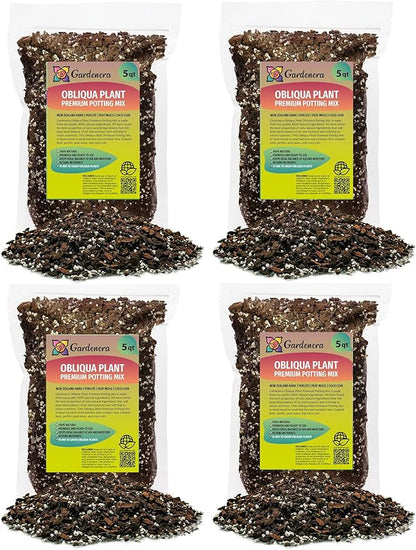 GARDENERA Monstera Obliqua Soil Mix - Trusted by Experts for Strong and Healthy Plants - 20 Quart (4 Bags of 5 Quart)