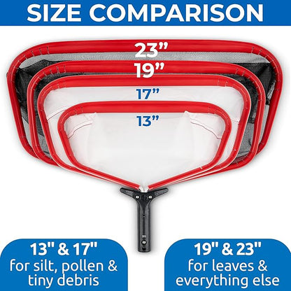 ProTuff 13" Spa Silt Net for PROS – “490 Promise” Unlimited, Unconditional Replacement - Heavy Duty Ultra Fine Mesh Silt & Sand Skimmer Cleans 3X Faster Than Vacuum - 13 inch Leaf Rake Bag for Pollen
