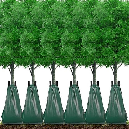Tree Watering Bags 20 Gallon – Slow Release Drip Irrigation for Trees, PVC Tree Watering Bag for New & Established Trees, Deep Watering in 5–8 Hours, Ideal for Fruit Trees & Young Saplings (6 Pack)