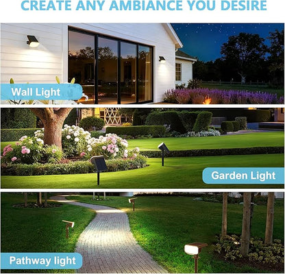 Solar Lights Outdoor Waterproof IP65, Super Bright LED, 3000K 2 Lighting Modes, Solar Powered Yard Garden Solar Spot Lights for Outside Landscape Auto On/Off -2 Pack
