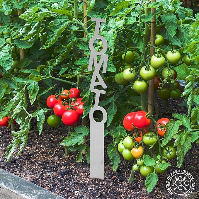 ROCC RUSTED ORANGE CRAFTWORKS CO. 15" Spell It Out Metal Garden Markers -Plant labels -Garden Labels -Plant Markers -Plant labels for outdoor garden waterproof -Plant tags -Plant tags and labels