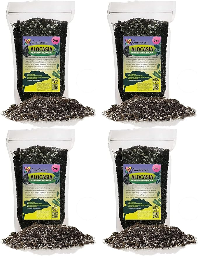 Gardenera Alocasia Plant Potting Mix - Elevate Your Space with a Premium Blend for Captivating Leaf Elegance - 20 Quart