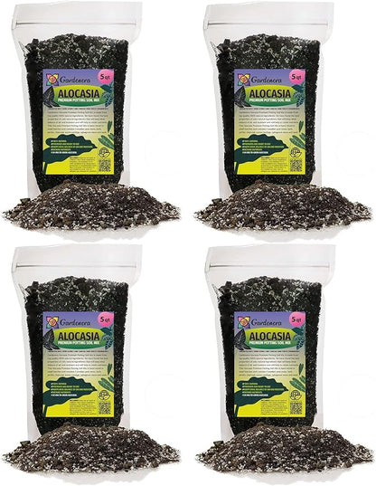 Gardenera Alocasia Plant Potting Mix - Elevate Your Space with a Premium Blend for Captivating Leaf Elegance - 20 Quart