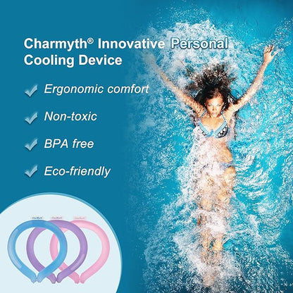 Neck Cooling Tube Reusable Ice Cooler Ring Instant Cooling Below 15°C (59°F) Portable Neck Wrap for Summer Outdoor & Indoor Use Heat Relief & Comfort