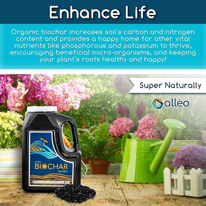 Superchar - Premium Charcoal Soil Amendment - 128oz & 24oz High-Yield Organic Fertilizer Supplement - All Natural Enhancer for Garden and Potting Soil - Stimulates Plants Growth- 128oz & 24oz