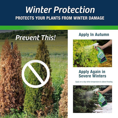 Wilt-Pruf® Original Winter Plant Protection | Ready-to-Spray | Maximum Strength Against Winter Burn/Damage | Replaces Burlap | Preserves Christmas Trees, Wreaths, Garland | Lasts up to 4 Mos | 32 oz