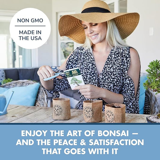 Garden Republic Bonsai Tree Kit - Grow 3 Mini Bonsai Trees, Indoor Plant Growing - Starter Kit with Seeds, Soil, Planters & Shears, Gardening Gifts for Women, Fathers Day Gardening Gifts