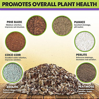 DUSPRO Recycle Premium 6in1 Terrarium Soil Mix – Pre-Mixed Terrarium Substrate Mix for Terrariums, Balanced Moisture Growing Medium with Coco Coir, Peat Moss, Pine Bark, Perlite, Pumice & Zeolite 4QRT