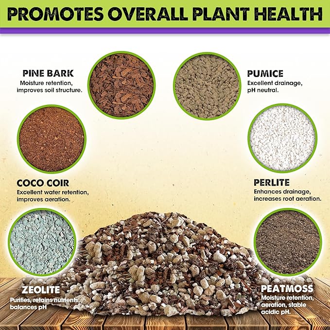 DUSPRO Recycle Premium 6in1 Terrarium Soil Mix – Pre-Mixed Terrarium Substrate Mix for Terrariums, Balanced Moisture Growing Medium with Coco Coir, Peat Moss, Pine Bark, Perlite, Pumice & Zeolite 8QRT