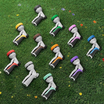 RESTMO Garden Hose Nozzle, Heavy Duty Metal Water Hose Nozzle with 7 Adjustable Spray Patterns, High Pressure Hand Sprayer with Flow Control, Best for Watering Plant & Lawn, Washing Car & Pet, Orange