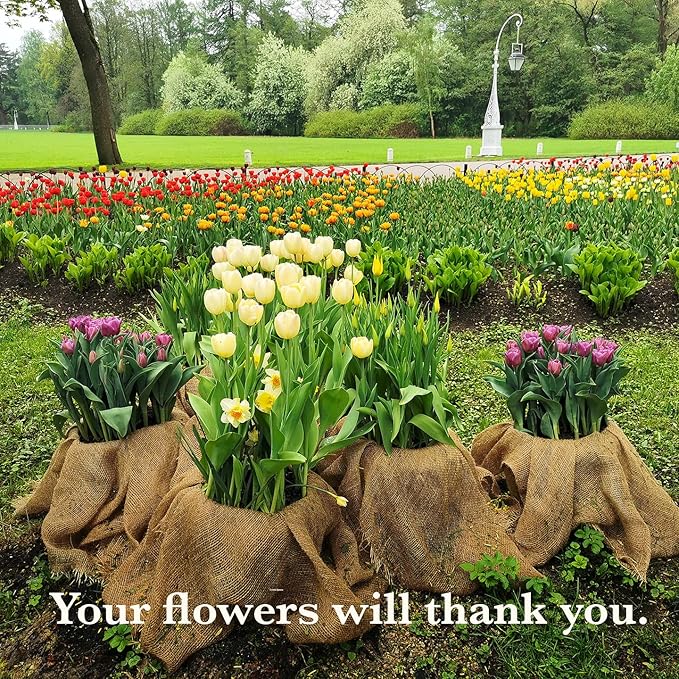 40" x15 Feet Gardening Burlap Roll - Multipurpose Natural Burlap Fabric, High Density Jute Fiber Material for Decorations, Center Pieces for Home, Rustic Party Décor
