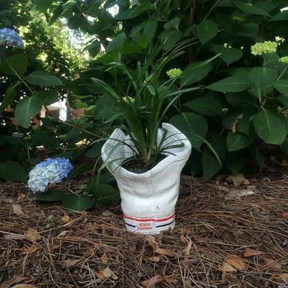 HomeStyles Medium 40010 White High Top Sneaker Shoe Planter Statue 7" h Holds a 4" w Pot