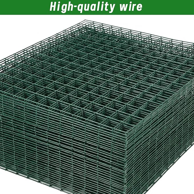 Plant Protectors from Animals - DIY Reusable Plant Cages for Outdoor Plants, Square Mesh Plant Covers Kits, 12"x12" Panels (6/18/30 Pcs) (6, Dark Green)
