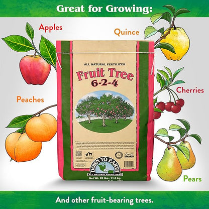 Down To Earth All Natural Fertilizers Organic Fruit Tree - Plant Food for Apples, Pears, Plums and Tropical Fruit Trees 6-2-4, 50 lb