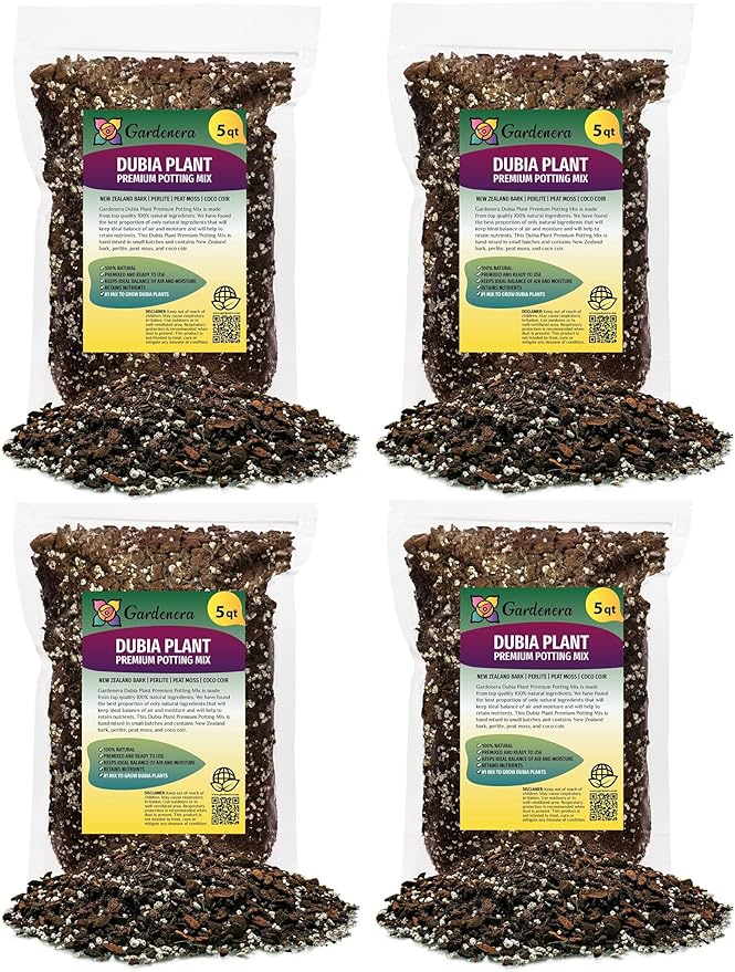 Gardenera Monstera Dubia Potting Mix - Expertly Crafted for Enhanced Drainage and Root Health - 20 Quart (4 Bags of 5 Quart)