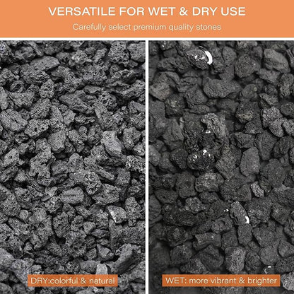 NUPICK 20lb Black Lava Rocks for Plants, 3/8" Succulent Potting Soil Amendments, Decorative Lava Rocks for Fire Pit, Volcanic Gravel for Aquarium, Natural Pebbles Pumice for Cactus, Vase, Top Dressing