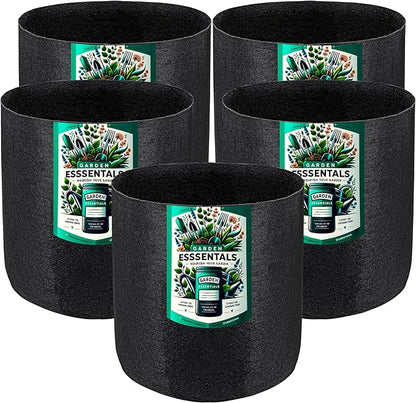 Generic Dstone Multi-Pack Grow Bags: Eco-Friendly, Durable, Lightweight for Better Plant Growth and Drainage (5, 2 Gallon)