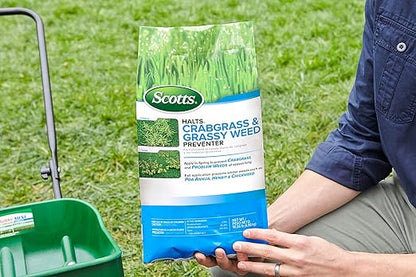 Scotts Halts Crabgrass & Grassy Weed Preventer, Pre-Emergent Weed Killer for Lawns, 5,000 sq. ft., 10.06 lbs. (2-Pack)