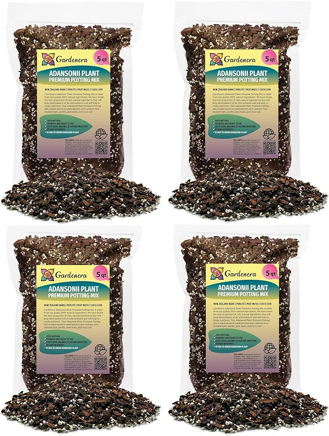 Gardenera Monstera ADANSONII Plant Soil: Expert Blend for Optimal Growth & Root Development - 20 Quart