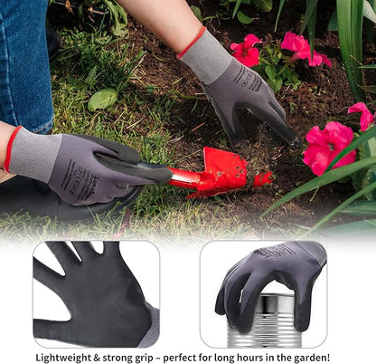 LunaDream Micro-Foam Nitrile Coated Gloves-12 Pairs, Seamless Knit Design, Perfect for Home Projects and Construction