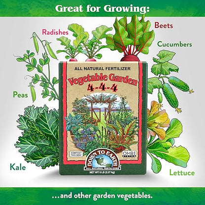 Down to Earth All Natural Fertilizer Organic Backyard Bundle, Flower Garden and Vegetable Garden, 5lb Each