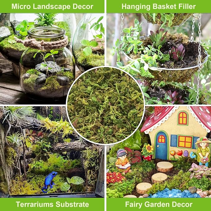 Legigo 1.3LBS Sphagnum Moss for Plants, 25QT Natural Orchid Moss Potting Mix Dired, Green Forest Plant Moss for Orchid Repotting Carnivorous Succulents Indoor Potted Plants Gardening and Reptiles