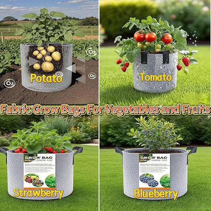Grow Bags,Gallon Pot,Gallon Grow Bag,Fabric Plant Vegetable Pots,15-35 Gallon Nursery Pots,Deep Plant Pot, Gallon Grow Bags with Handles,3pcs(20 Gallon)