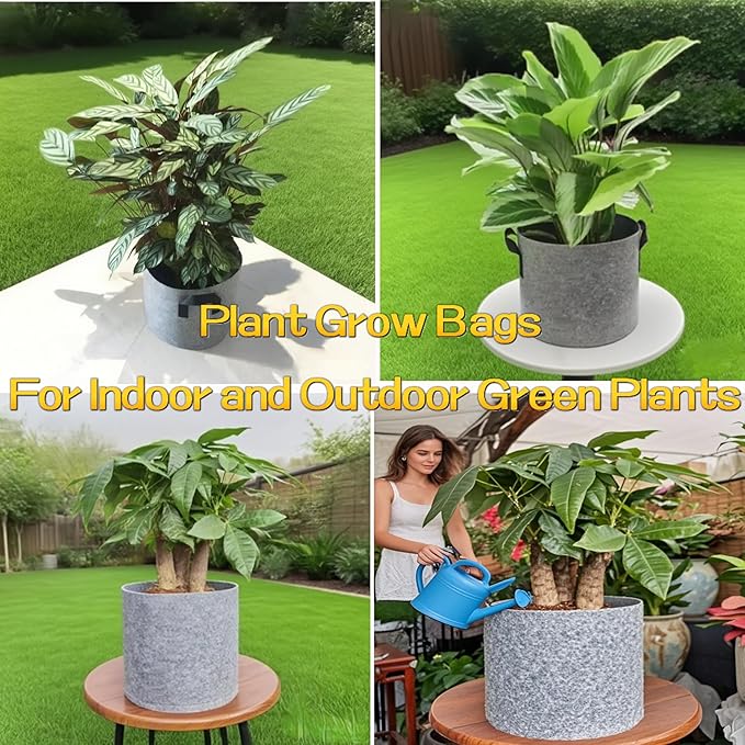 Grow Bags,Gallon Pot,Gallon Grow Bag,Fabric Plant Vegetable Pots,15-35 Gallon Nursery Pots,Deep Plant Pot, Gallon Grow Bags with Handles,3pcs (30 Gallon)