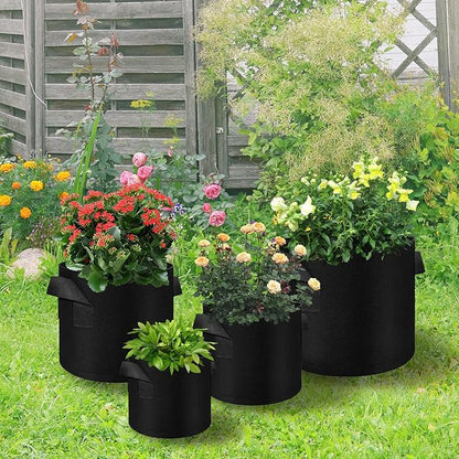 LITLANDSTAR 50 Pack 3 Gallon Plant Grow Bags, Breathable Felt Non-Woven Aeration Fabric Plant Grow Pots, Garden Planting Containers for Nursery Vegetable Flower Grow Bags with Handles (9.8x8.7nch)