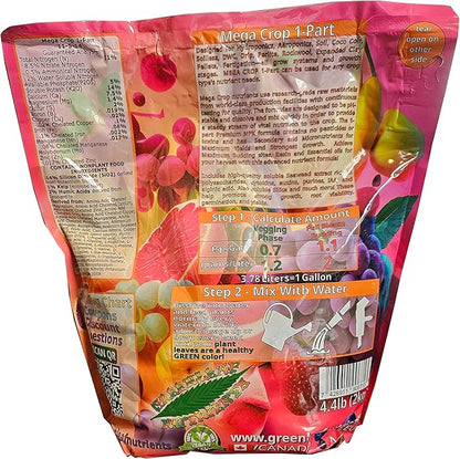 Mega Crop 1-Part Complete Base Nutrient - Hydroponic and Soil Fertilizer for Plants with Organics – Easy to Use for Max harvests - Makes 500+ Gallons