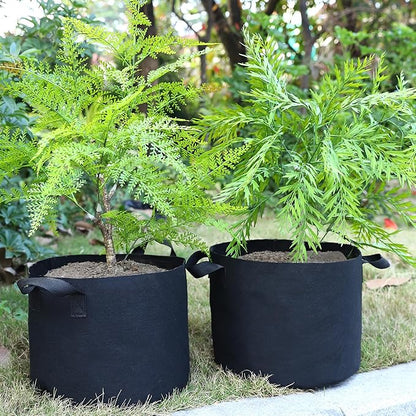 12-Pack 5 Gallon Plant Grow Bags, Heavy Duty Aeration Fabric Pots with Handles for Garden and Planting