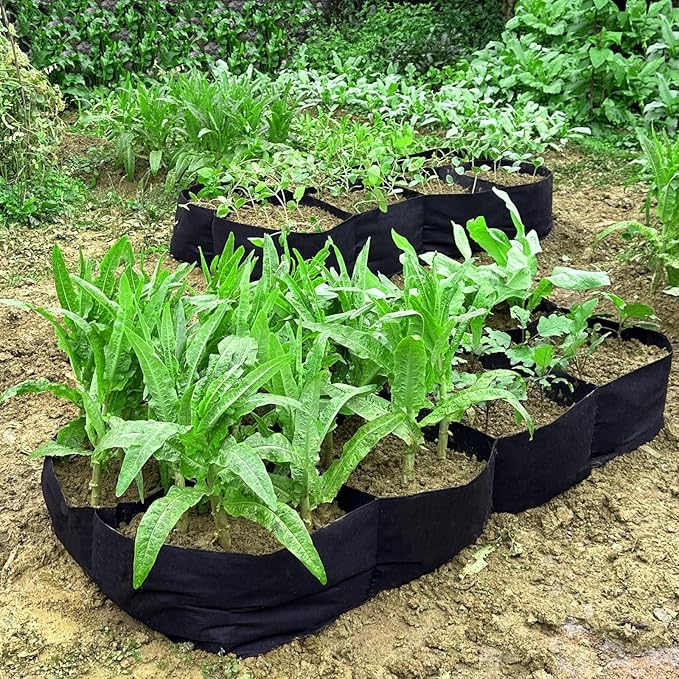 2PCS 6x3x1ft Fabric Raised Garden Bed,128 Gallon 8 Grids Rectangle Plant Grow Bags,Durable Outdoor Planter Raised Beds Pot for Growing Herbs Flowers Vegetables Potatoes Carrots