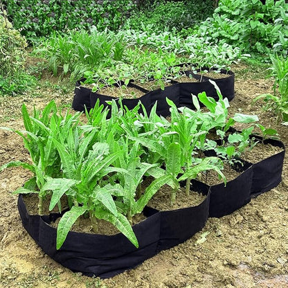 2PCS 6x3x1ft Fabric Raised Garden Bed,128 Gallon 8 Grids Rectangle Plant Grow Bags,Durable Outdoor Planter Raised Beds Pot for Growing Herbs Flowers Vegetables Potatoes Carrots