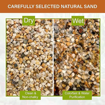 NUPICK 3-5mm Coarse Sand for Plants, 20lb Horticultural Grit for Succulents, Desert Silica Sand for Cactus, Decorative Gravel for Landscaping, Gold Grit for Aquariums, Bonsai, Vases Fillers