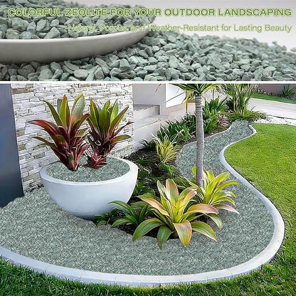 NUPICK 3lb Green Zeolite for Plants, 3/8" Natural Succulent Potting Soil Amendments, Decorative Gravel for Cactus, Bonsai Gritty Rock, Pebbles Pumice for Vase Fillers, Top Dressing