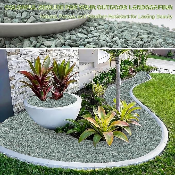 NUPICK 12lb Green Zeolite for Plants, 3/8" Natural Succulent Potting Soil Amendments, Decorative Gravel for Cactus, Bonsai Gritty Rock, Pebbles Pumice for Vase Fillers, Top Dressing