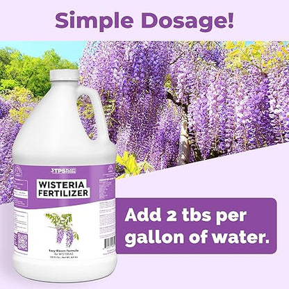 Wisteria Fertilizer for Wisteria Plants and Wisteria Hanging Flowers, Feeds Wisteria Plant, Liquid Fertilizer by TPS Plant Foods, 1 Gallon (128 oz)