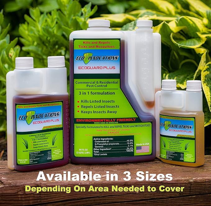 Mosquito Fogger Outdoor Plant Based Spray for Yard, Natural Tick Control Kills Repels Harmful Bugs, Safe for Kids Pets Plants, 16 Oz Covers 2 Acres