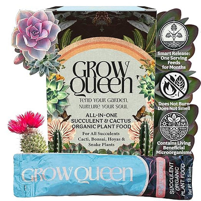 Complete Organic Cactus & Succulent Fertilizer, Succulent Plant Food & Cactus Food, Bonsai, Snake Plant Fertilizer, 11 Servings Fast & Slow Release Feeds up to 44 Plants 8 Months