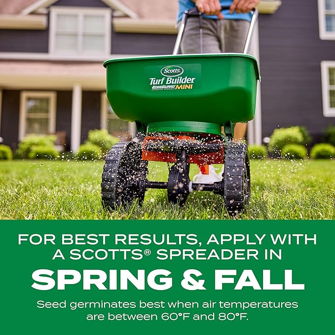 Scotts Turf Builder Thick'R Lawn Tall Fescue Mix, Combination Seed, Fertilizer and Soil Improver, Thickens Thin Grass, 12 lbs