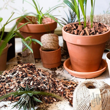 9 qt Organic Orchid Potting Bark -Natural Mulch for Potted Plants, Root Development of Orchid Plants and Garden Soil Amendment Mix