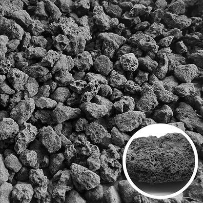 Black Lava Rocks for Plants -100% Pure Volcanic Rock No Dyes or Chemicals-Best Lava Stones Top Dressing for Cacti Succulents Plants,Bonsai-12LBS