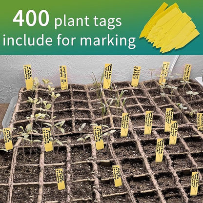 TCBWFY 640Cells Seedling Start Trays,40 Pack Peat Pots Seedling Pots Biodegradable,Seedling Starter Kit,Organic Germination Plant Starter Trays