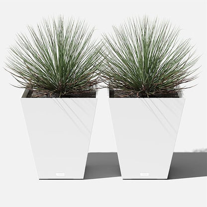 Veradek Pure Series Nobleton Plastic Planter - Large Pots for Indoor or Outdoor Porch/Patio | Durable All-Weather Use with Drainage Holes | Modern Planter Décor for Flowers, Shrubs, Trees