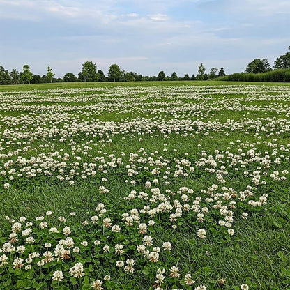 Premium Coated White Dutch Clover Seed – Versatile Lawn Alternative, Ground Cover, & Pollinator-Friendly – Nitrogen-Fixing & Drought-Resistant – Great for Lawns, Pastures, and Food Plots (2LB)