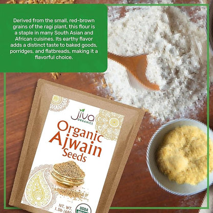 Jiva Organic Ajwain Seeds 1.5 LB Bag - Non-GMO - Bishops Weed or Carom Seeds
