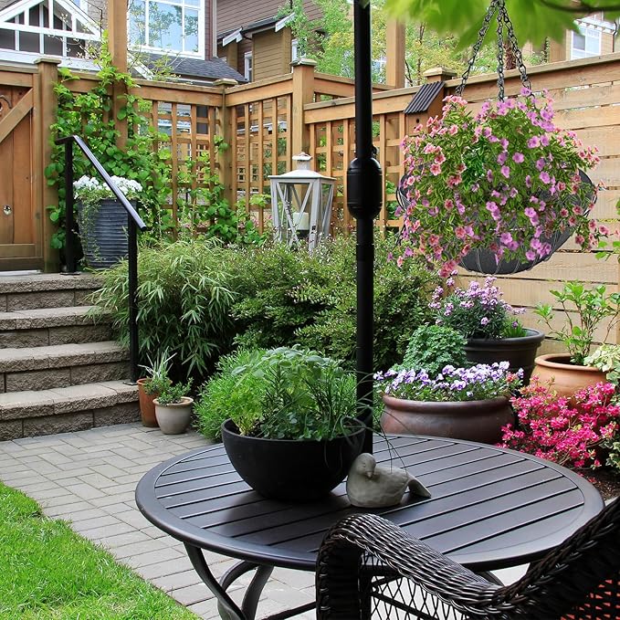 3PCS 16 Inch Round Hanging Basket Liners Fabric Hanging Plant Liners Non-Woven Planter Liners Black Felt Liners Replacement Inserts for Hanging Baskets Outdoor Plants - Avoid Bird Nesting